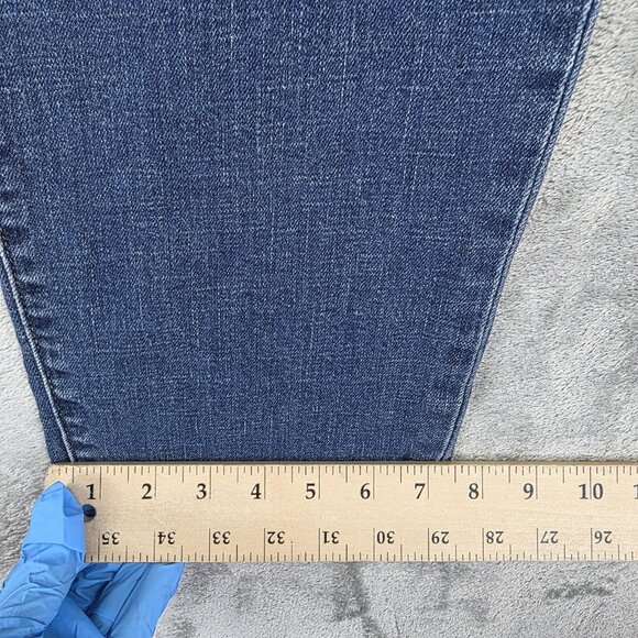 Gap Jeans Womens 33 Tall Blue Girlfriend Mid Rise Tapered Denim Low Stretch - Picture 9 of 15